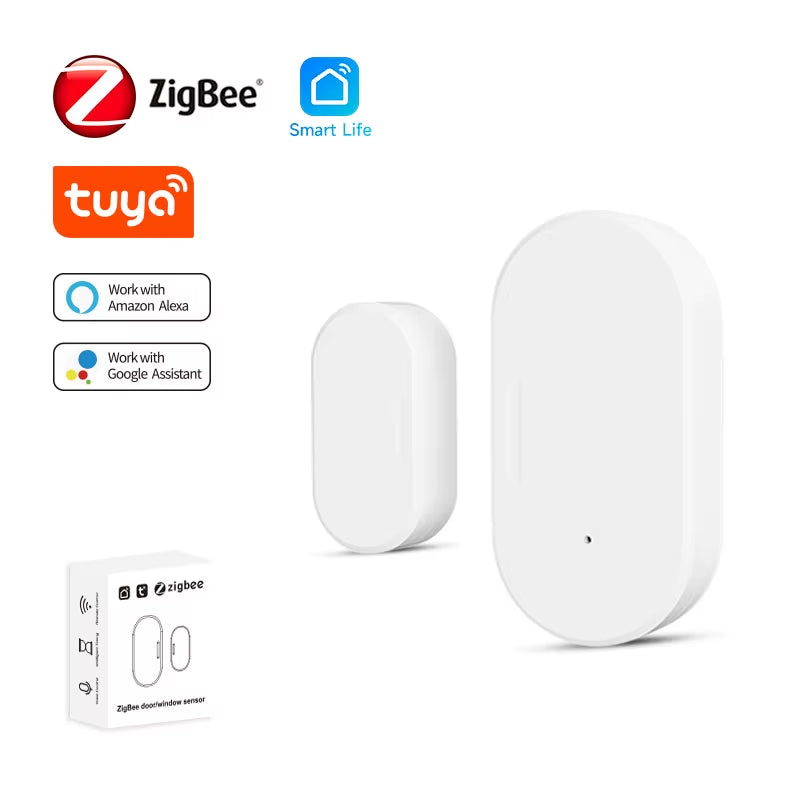 Tuya Smart Zigbee Door Window Contact Sensor Smart Home Wireless Door Detectors Open/Close APP Remote Alarm