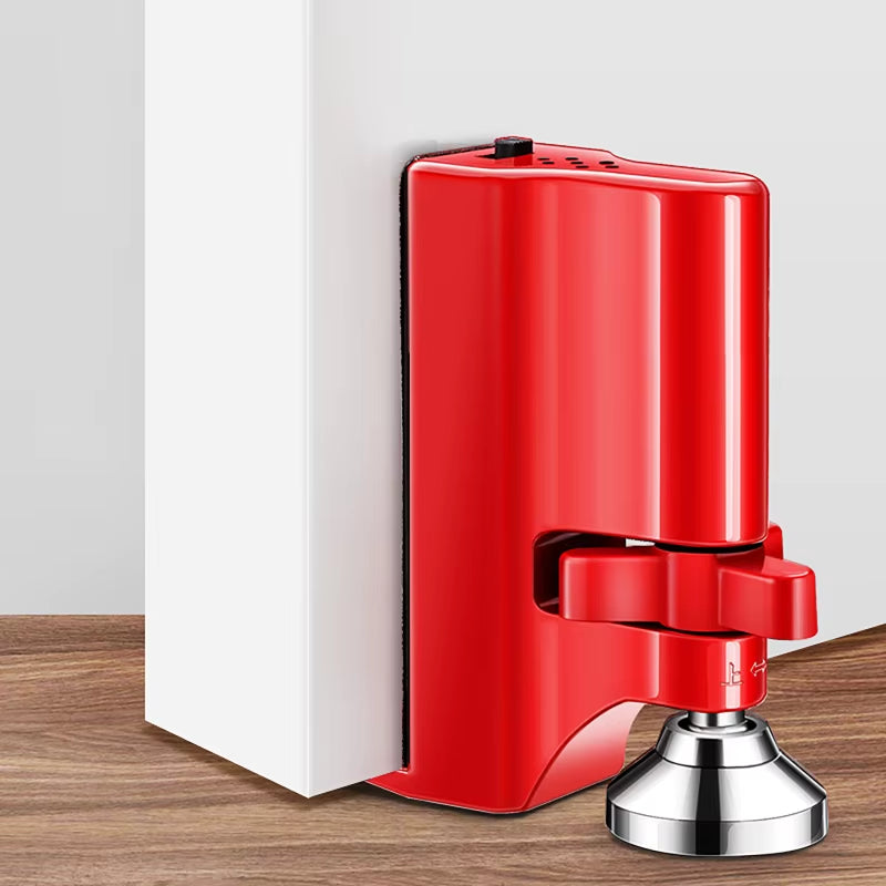 Door Stopper with Alarm Anti-Theft and Anti-Pry Alarm Door Stopper Adjustable Height Suction Cup Door Lock Red for Home Hotel
