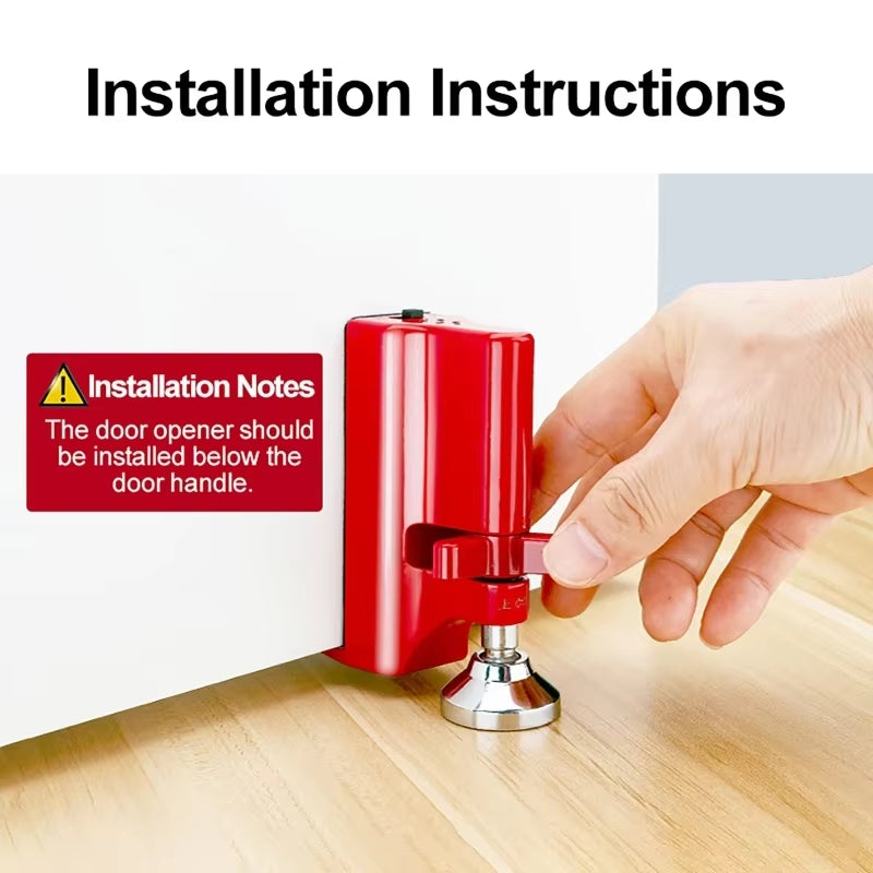 Door Stopper with Alarm Anti-Theft and Anti-Pry Alarm Door Stopper Adjustable Height Suction Cup Door Lock Red for Home Hotel