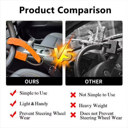 Universal Car Steering Wheel Lock anti Theft Device Stainless Steel Seat Belt Buckles with Keys Vehicle Security Accessory